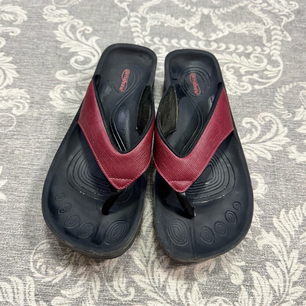 Aerothotic Womens Wedge Flip Flops Thong Sandals Arch Support EU 40